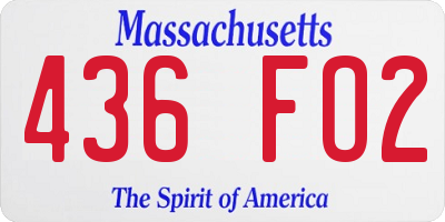 MA license plate 436FO2
