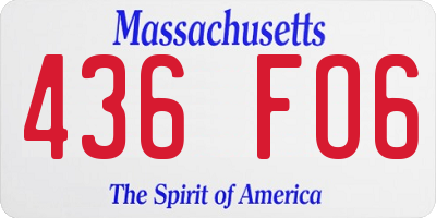 MA license plate 436FO6
