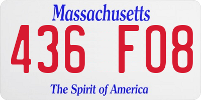 MA license plate 436FO8