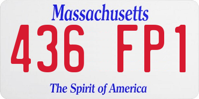 MA license plate 436FP1