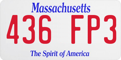 MA license plate 436FP3