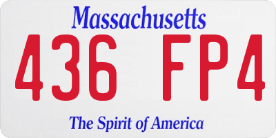 MA license plate 436FP4