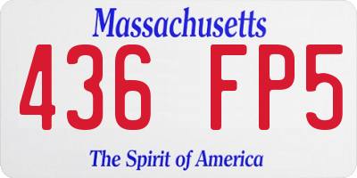 MA license plate 436FP5