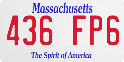 MA license plate 436FP6
