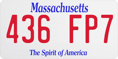 MA license plate 436FP7