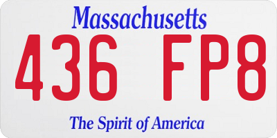 MA license plate 436FP8