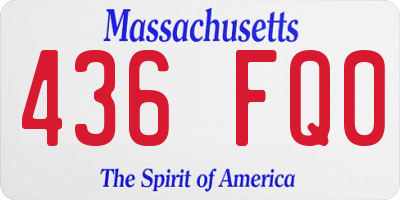 MA license plate 436FQ0