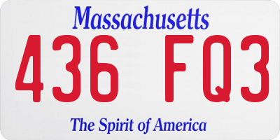 MA license plate 436FQ3