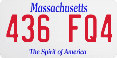 MA license plate 436FQ4