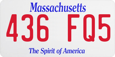 MA license plate 436FQ5