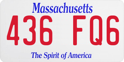 MA license plate 436FQ6