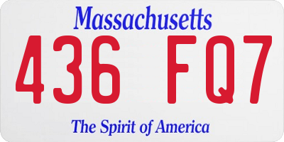 MA license plate 436FQ7