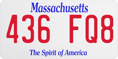 MA license plate 436FQ8