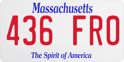MA license plate 436FR0