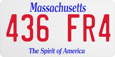 MA license plate 436FR4