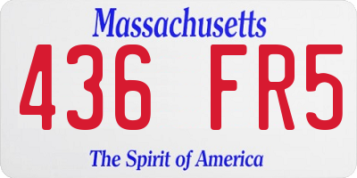 MA license plate 436FR5