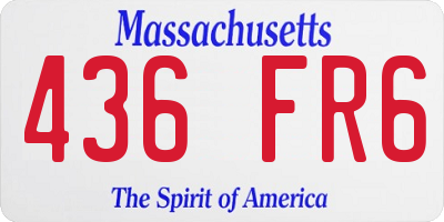 MA license plate 436FR6
