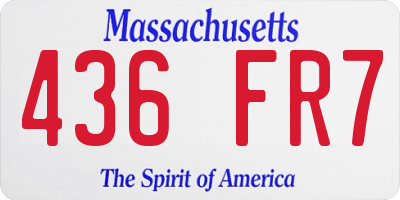 MA license plate 436FR7