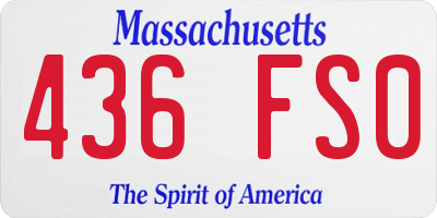 MA license plate 436FS0