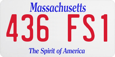 MA license plate 436FS1