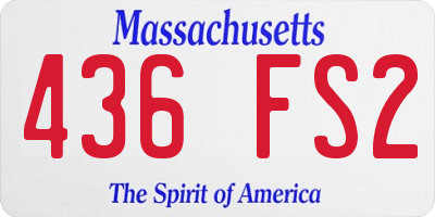 MA license plate 436FS2
