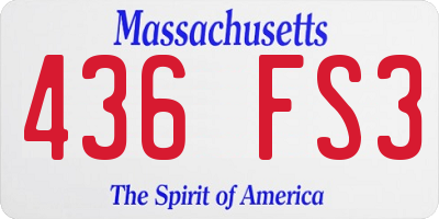 MA license plate 436FS3