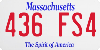 MA license plate 436FS4