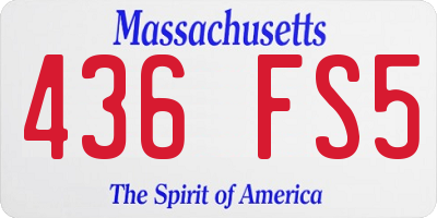 MA license plate 436FS5