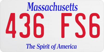 MA license plate 436FS6