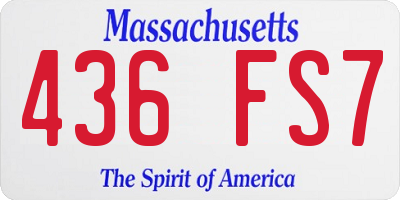 MA license plate 436FS7