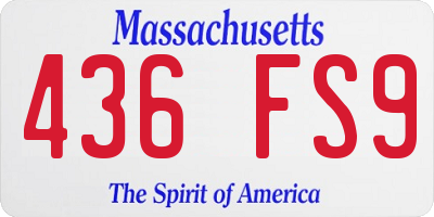 MA license plate 436FS9