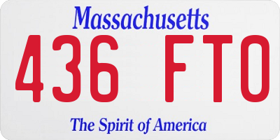 MA license plate 436FT0