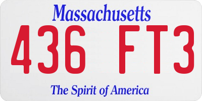 MA license plate 436FT3