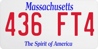 MA license plate 436FT4