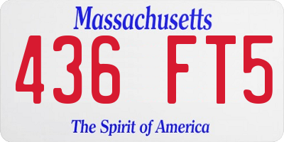 MA license plate 436FT5