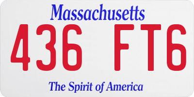 MA license plate 436FT6