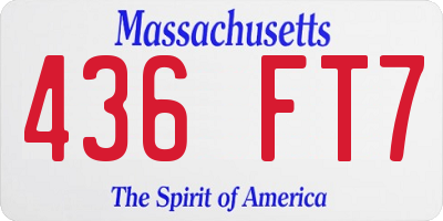 MA license plate 436FT7