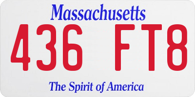 MA license plate 436FT8