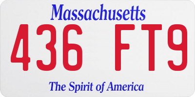 MA license plate 436FT9