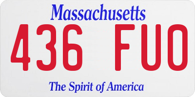 MA license plate 436FU0