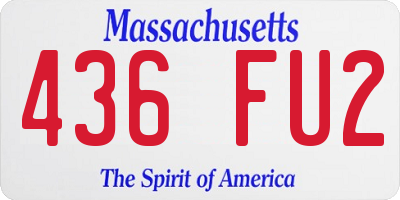 MA license plate 436FU2
