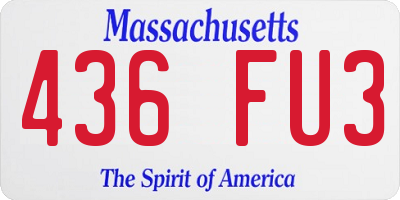 MA license plate 436FU3