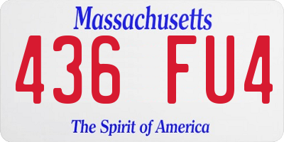 MA license plate 436FU4
