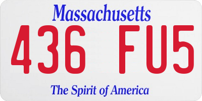 MA license plate 436FU5