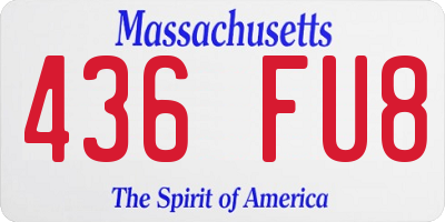 MA license plate 436FU8