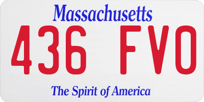 MA license plate 436FV0