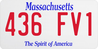 MA license plate 436FV1