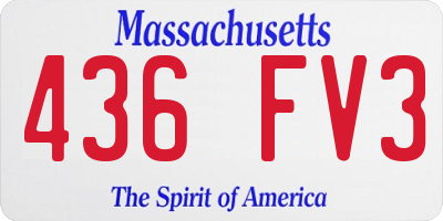 MA license plate 436FV3
