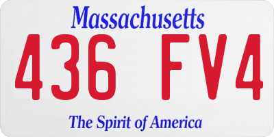 MA license plate 436FV4