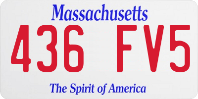 MA license plate 436FV5